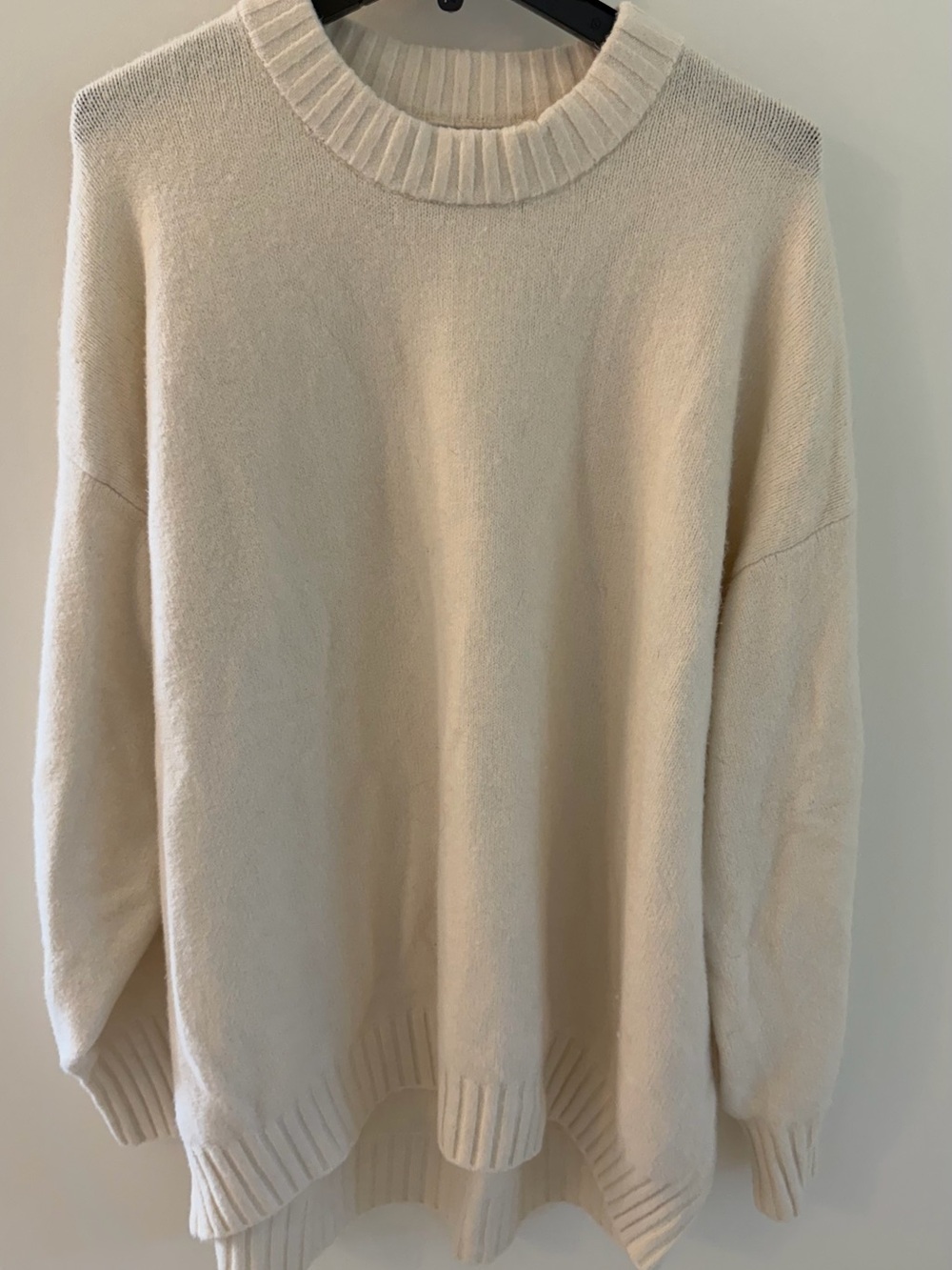 LOFT Cream Oversized Crewneck Sweater